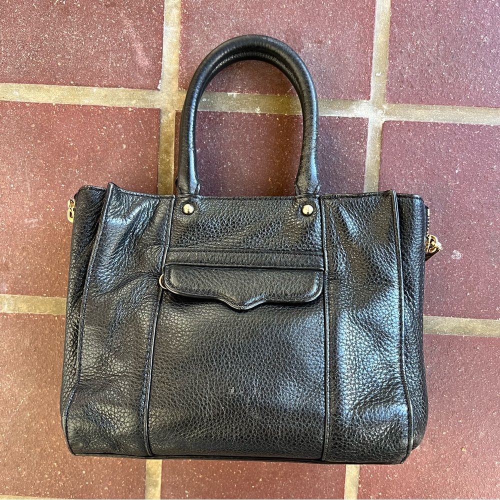 Rebecca Minkoff small top handle or crossbody expandable zip bag black